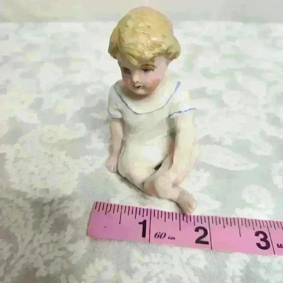 Vintage Bisque Porcelain Piano Baby Boy 3" - Picture 5 of 6